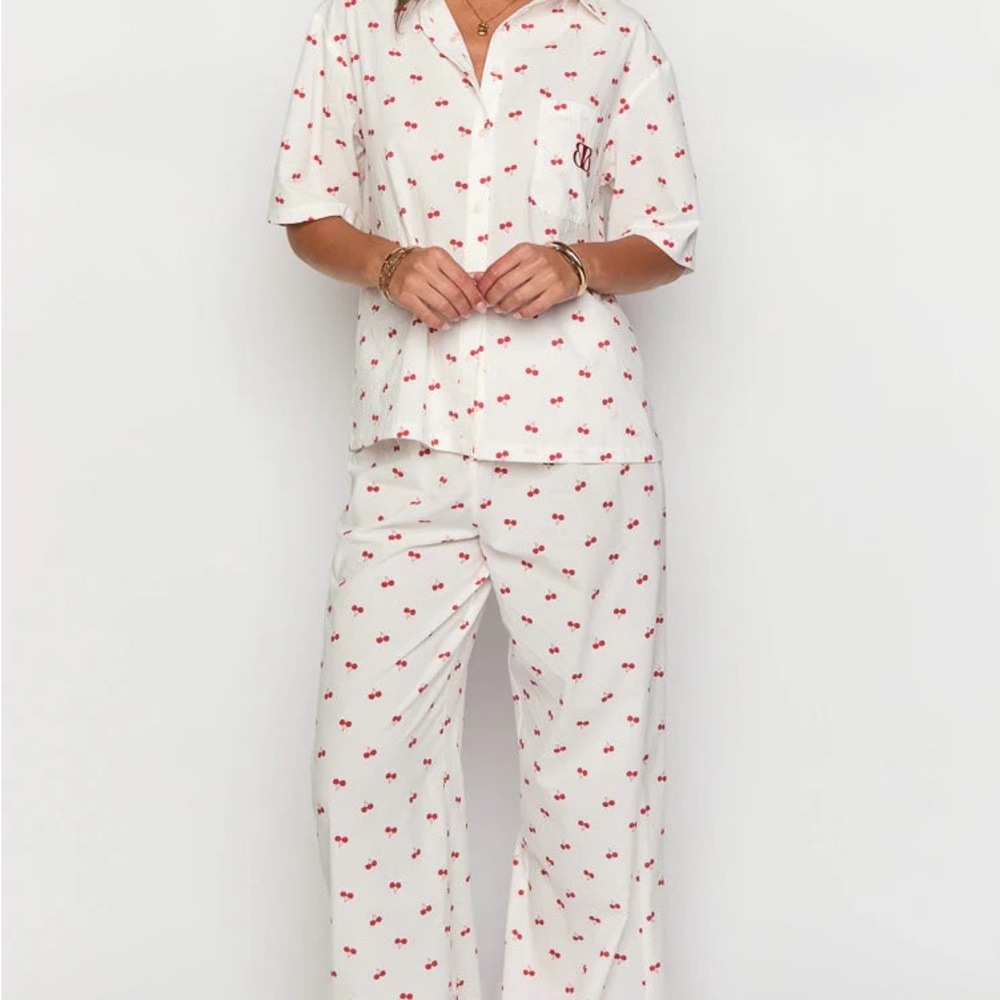Cherry Print White Shirt